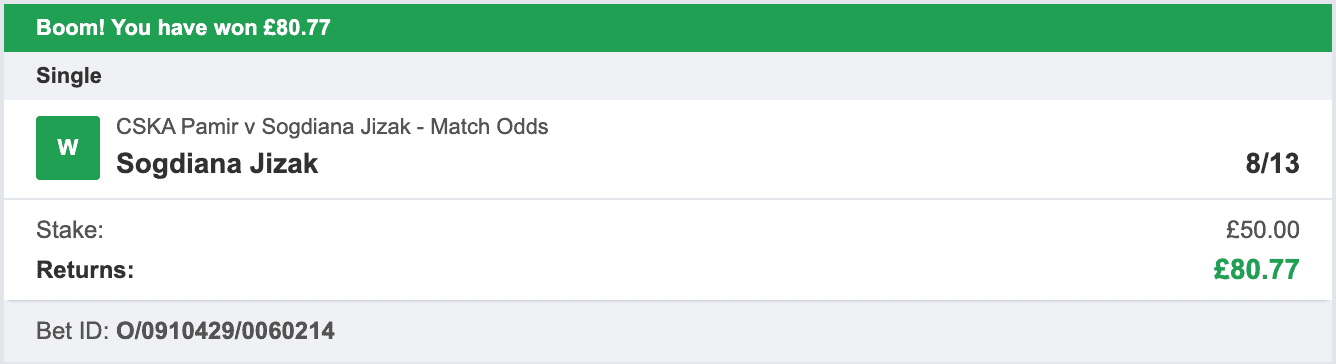 Daily Football Winners - Winner 1 - 2022-06-27