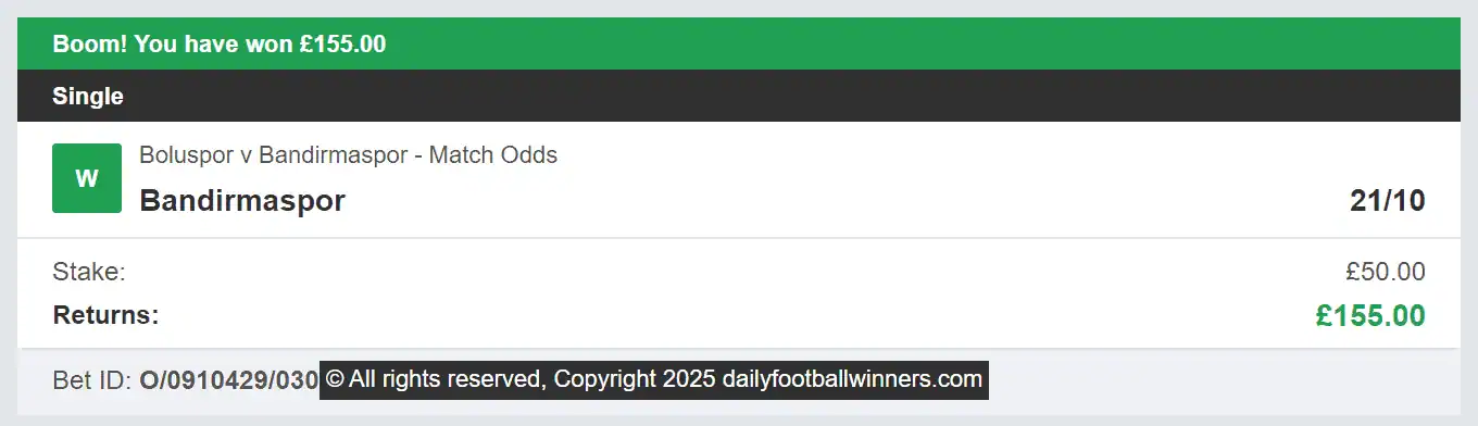 Daily Football Winners - Winner 1 - 2025-05-19