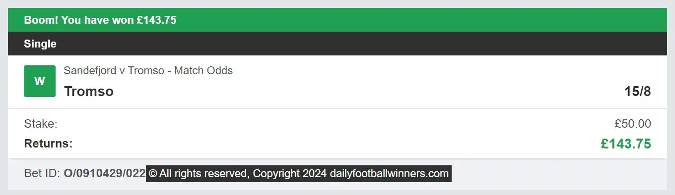 Daily Football Winners - Winner 2 - 2024-07-03