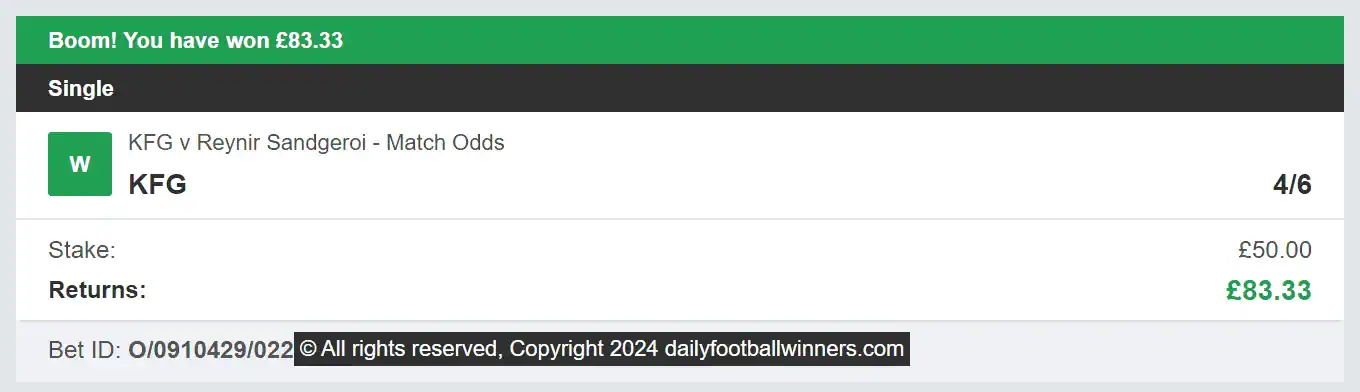 Daily Football Winners - Winner 3 - 2024-07-03