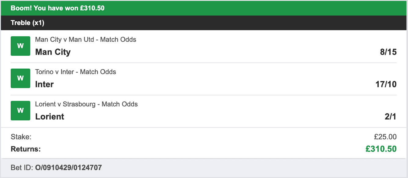 Daily Football Winners - Winner Treble - 2023-06-03