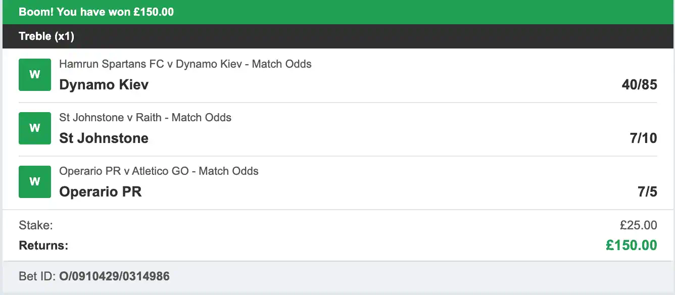 Daily Football Winners - Winner Treble - 2025-07-22