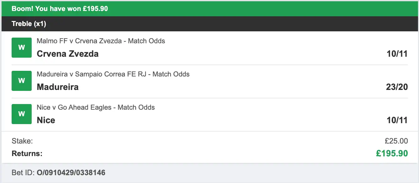 Daily Football Winners - Winner Treble - 2026-01-22