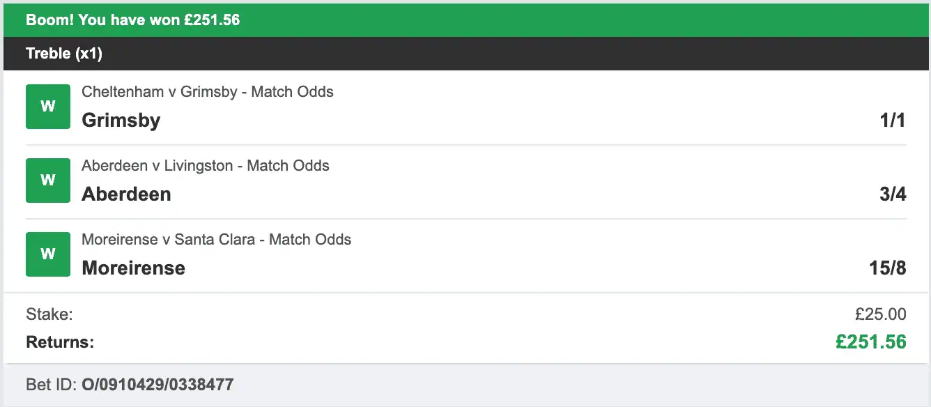 Daily Football Winners - Winner Treble - 2026-01-24