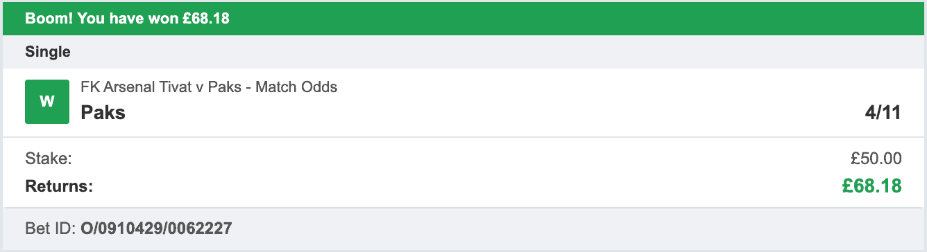 Daily Football Winners - Winner 1 - 2022-07-11