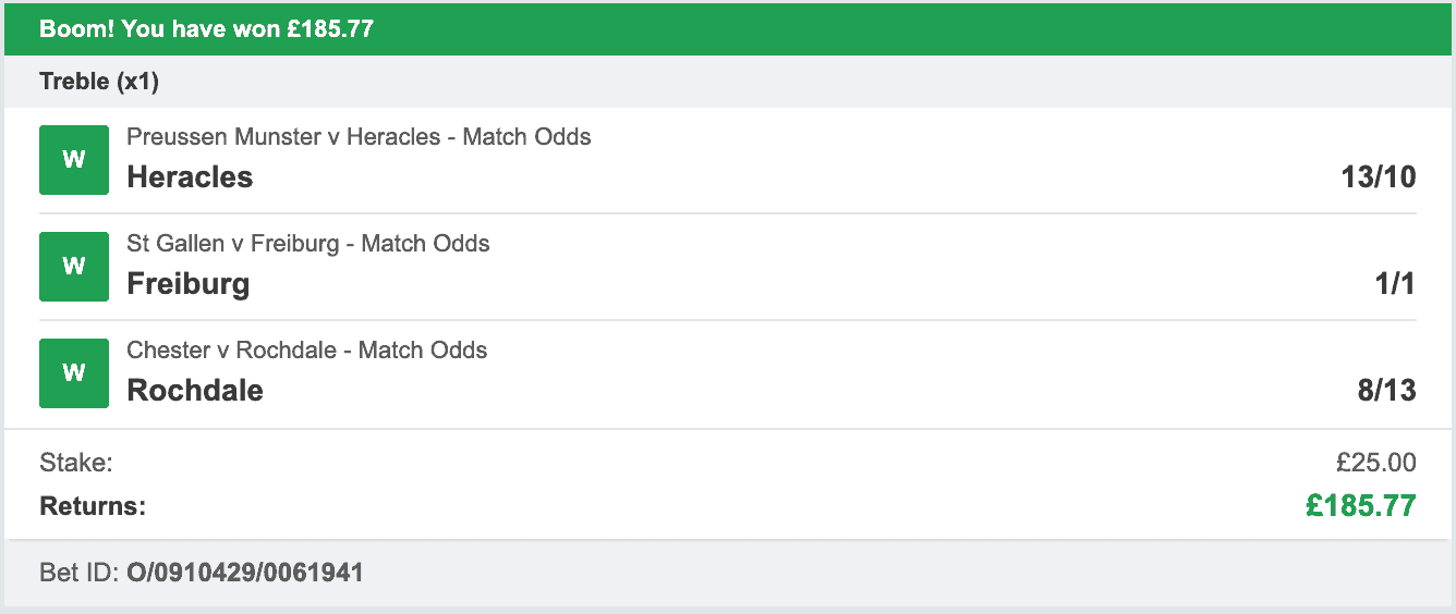 Daily Football Winners - Winner Treble - 2022-07-09