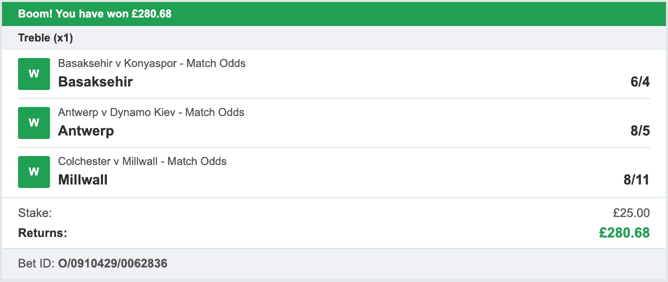 Daily Football Winners - Winner Treble - 2022-07-15